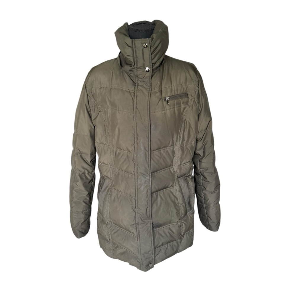 Covington Women’s XL Down Puffer Jacket Coat Olive Green Quilted Winter Warm